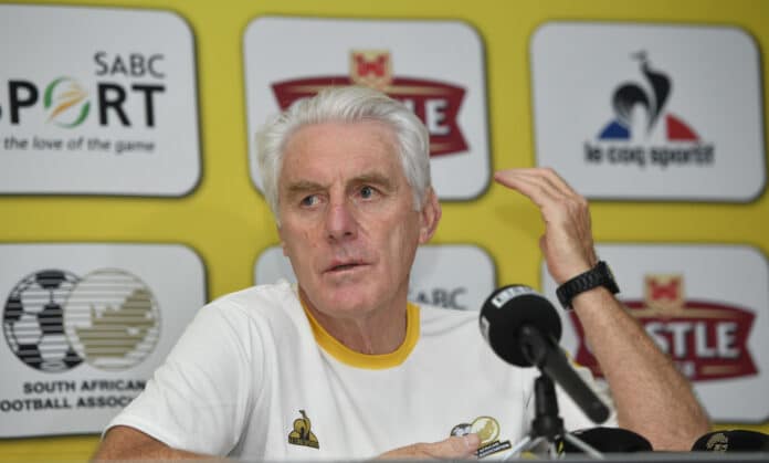 Coach of Bafana Bafana Hugo Broos during a press conference